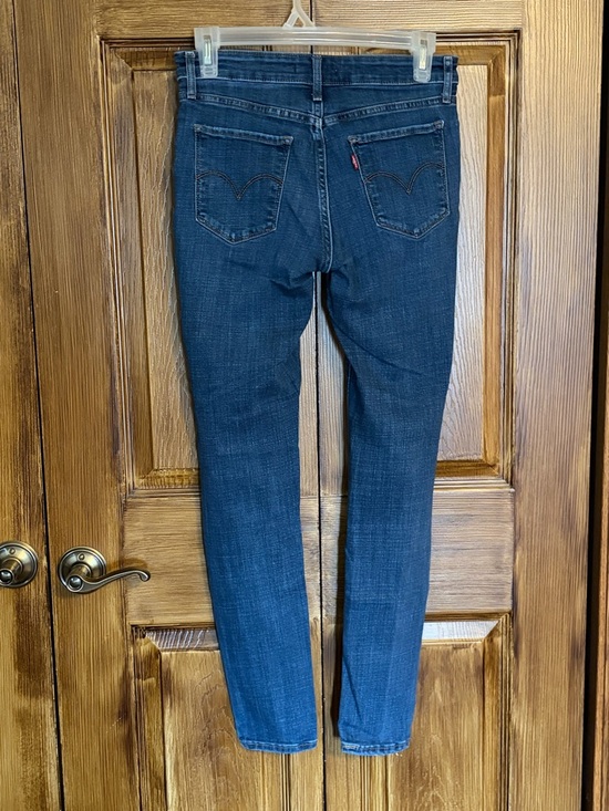 Levi's Dark Blue Distressed Skinny Jeans Size W/26 - Picture 2 of 7